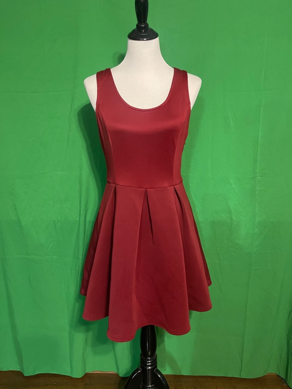Charlotte Russe Flirty Red Skater Dress with triple heart cutout